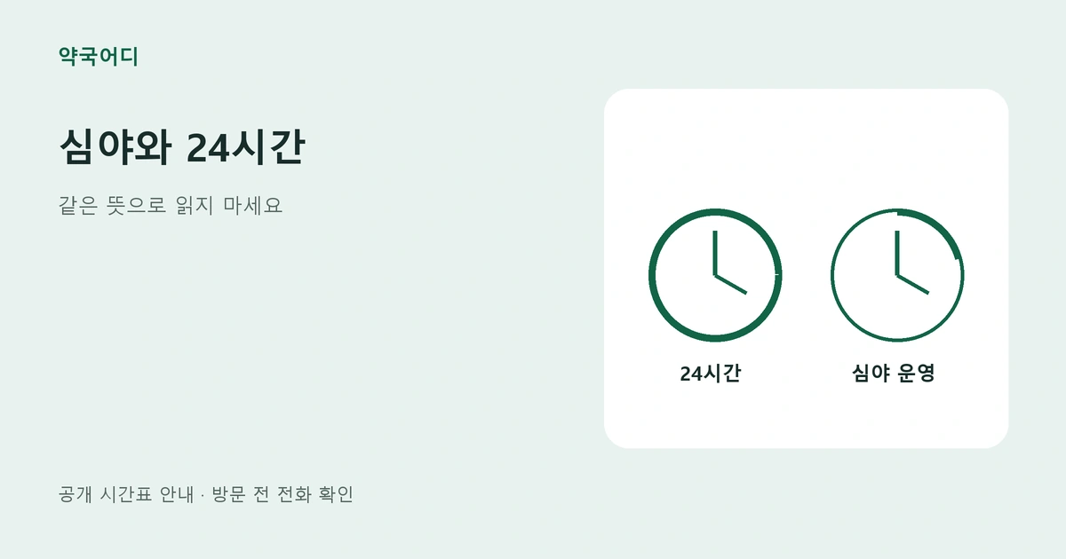 하루 전체와 심야 시간 구간을 두 시계로 비교한 안내 그림